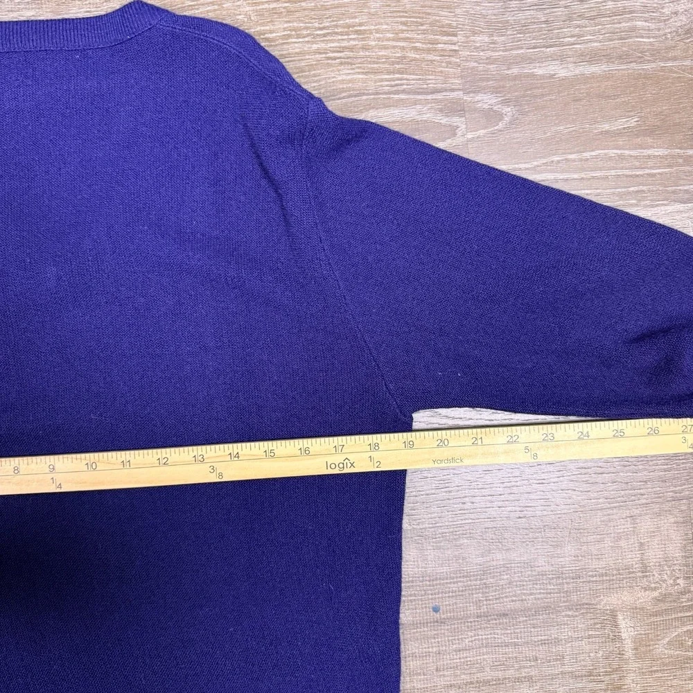 Vintage Christian Dior Sweater Mens S Navy Orlon Acrylic V Neck USA Made 80s‎
